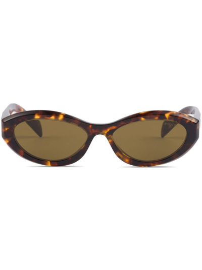 Prada Symbole Oval-frame Sunglasses In Multi