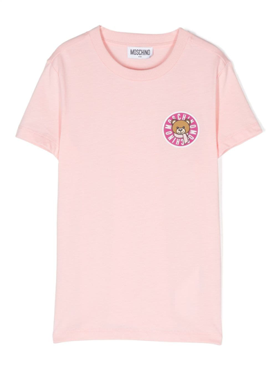Moschino Kids' T-shirt Mit Teddy-motiv In Pink