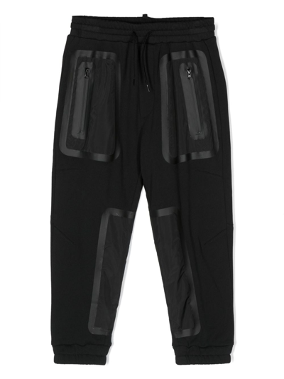 Dsquared2 Kids' Logo-print Cotton Track Trousers In Black