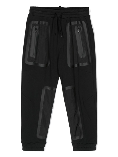 Dsquared2 Kids' Logo-print Cotton Track Pants In Black