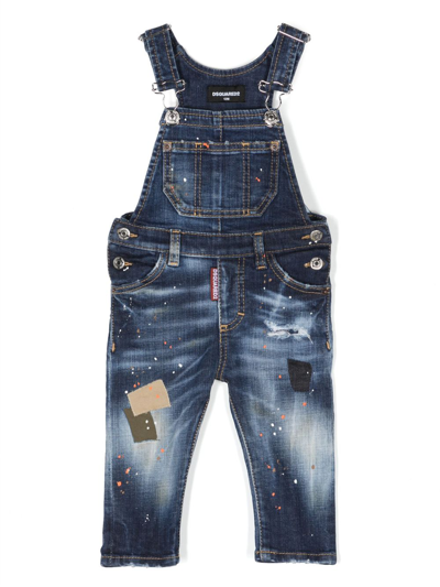 DSQUARED2 PAINT-SPLATTER DETAIL DUNGAREES