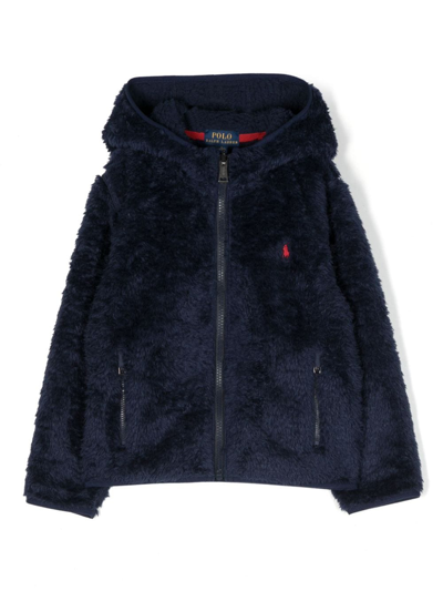 Ralph Lauren Kids' Polo Pony Faux-fur Jacket In Blue