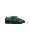 Gucci Lizard-skin Effect Lace-up Shoes In Green