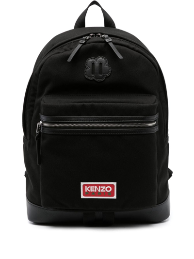 Kenzo Explore Boke Flower Canvas Backpack In Black