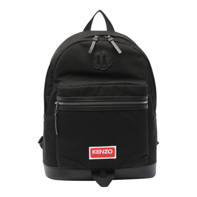 Kenzo Explore Logo Embroidered Backpack In Black