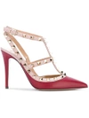 Valentino Rockstud 100mm Caged Pumps In Neutrals