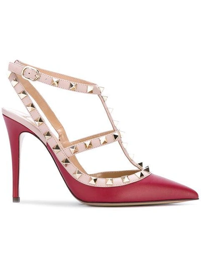 Valentino Garavani Rockstud 100mm Caged Pumps In Neutrals