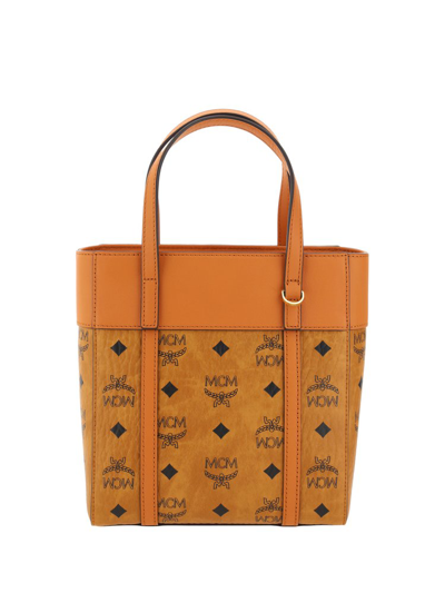 Mcm Aren Mini Top Handle Bag In Brown