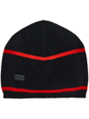 Ferragamo Logo-patch Cashmere Beanie In Black
