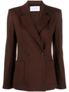Harris Wharf London Double-breasted Wool Blazer In Brown