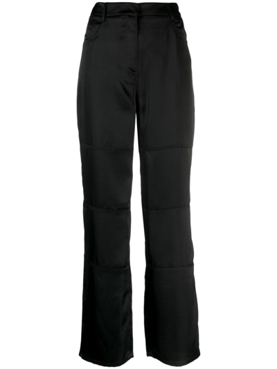Blanca Vita Straight-leg Satin Trousers In Black