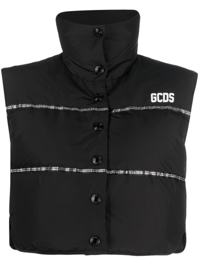 Gcds Bling  Puffer Vest In Black