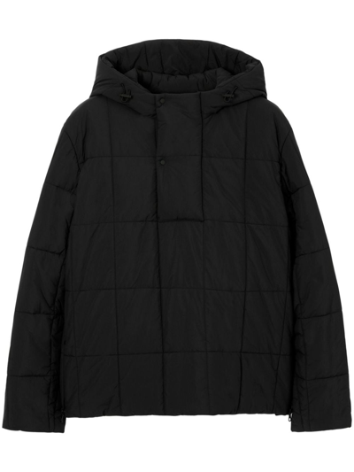Burberry Quilted Nylon Half-zip Jacket In Black