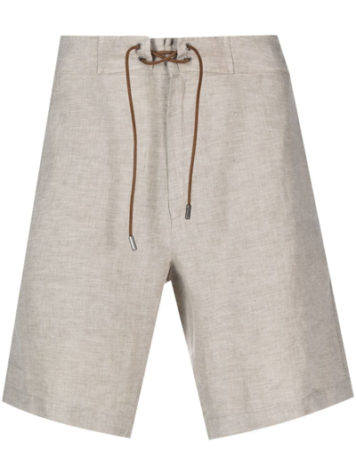 Sease Sunset Linen Bermuda Shorts In Neutrals