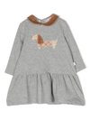Il Gufo Patch-detail Cotton Dress In Grey
