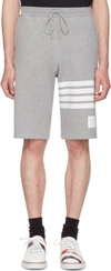 Thom Browne Men Classic Sweat Shorts With Engineered 4 Bar Stripes In Classic Loop Back In Light Grey 068