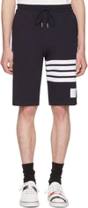 THOM BROWNE THOM BROWNE NAVY CLASSIC FOUR BAR LOUNGE SHORTS,MJQ012H-00535