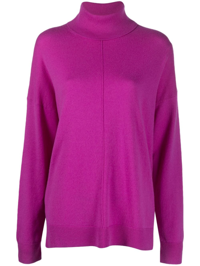 Chinti & Parker High-neck Long-sleeve Knit Jumper In Purple