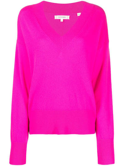 Chinti & Parker V-neck Knitted Jumper In Pink