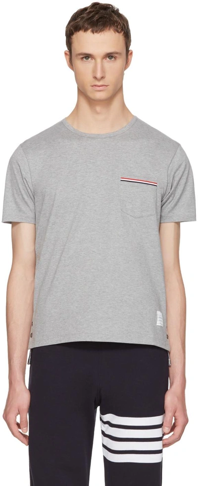 Thom Browne Grey Pocket T-shirt In Gray