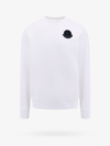 Moncler Men's Contrast-logo Crew Sweatshirt In White