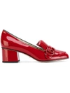 Gucci Marmont Gg Patent Leather Loafer Pumps In Red