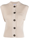 Brunello Cucinelli Vest With Monili In Beige
