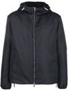Emporio Armani Men's Allover Logo Blouson Jacket In Blue
