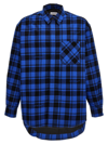 Off-white Checkered Lined Flannel Overshirt In Blue
