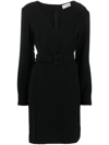 P.a.r.o.s.h Belted V-neck Above-knee Minidress In Nero