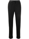 P.a.r.o.s.h Wool Blend Drawstring Trousers With Cuffed Hems In Nero