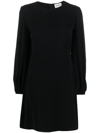 P.a.r.o.s.h Long-sleeved A-line Mini Dress In Nero