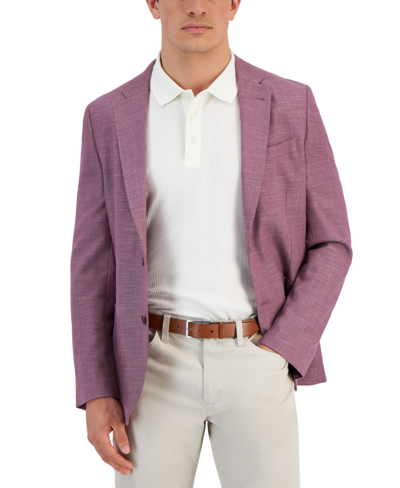 Nautica Men Modern-fit Active Stretch Woven Solid Sport Coat In Solid Pink