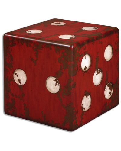 Uttermost Dice Red Accent Table