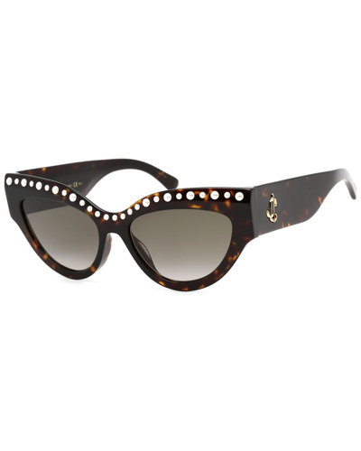 Jimmy Choo Women's Cat Eye Sunglasses Sonja/g/s 086ha Havana 55mm In Brown