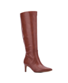 New York And Company Women's Piper- Lizard Embossed Kitten Heel Boots In Cognac Lizard