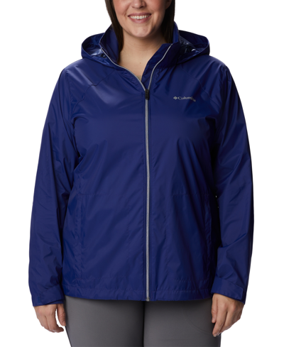Columbia Women's Switchback Waterproof Packable Rain Jacket, Xs-3x In Dark Sapphire