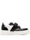 Ganni Mixed Media Low Top Sneaker In Black/white Vintage