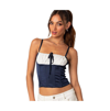 EDIKTED WOMEN'S ARABELLE SATIN LACE UP CORSET TOP