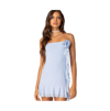 Edikted Women's Thalia Flower Pin Ruffle Mini Dress In Blue