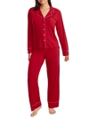 Bare Cool Jade Piped Pajama Set In Goji Berry