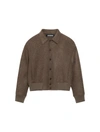 Jacquemus Logo Patch Buttoned Bomber Jacket In Brown