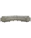 FURNITURE ADNEY 128" 5 PC ZERO GRAVITY FABRIC SECTIONAL WITH 2 POWER RECLINERS, CREATED FOR MACY'S