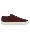 Common Projects Men's Achilles Suede Low-top Sneakers In Oxblood