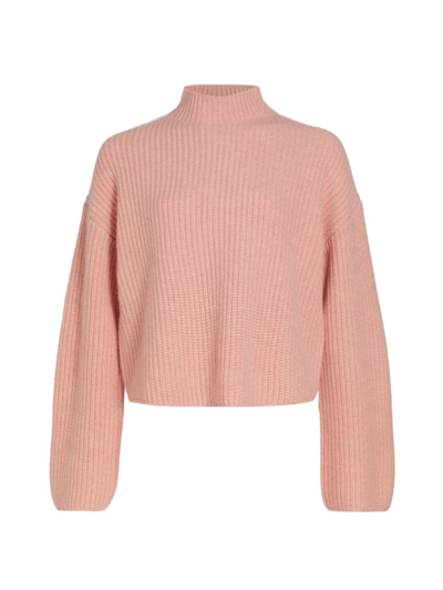 Loulou Studio Faro High Neck Cashmere Sweater In Heather Pink