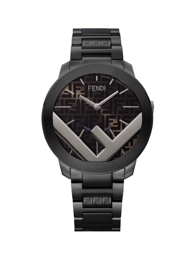 Fendi Men's 41mm F Stainless Steel Watch In Nero