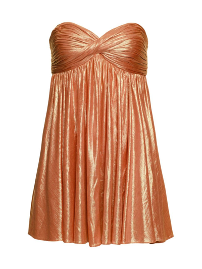 Retroféte Kaiser Strapless Mini Dress In Apricot