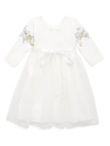 JOAN CALABRESE BABY GIRL'S & LITTLE GIRL'S EMBROIDERED LONG-SLEEVE DRESS