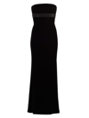 Giorgio Armani Strapless Strass Embellished Velvet Trumpet Gown In Printed