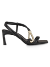 Simkhai Women's Love Knot 65mm Strappy Leather Slingback Sandals In Black